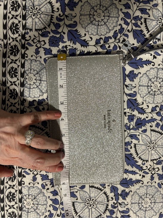 kate spade Handbags - NWOT Kate Spade Silver Glitter Wristlet versatile slim party formal NYE
